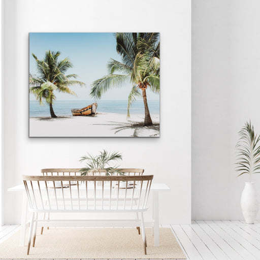 Tropical Shore - Island Palm Tree Beach Photographic Print, Wall Art, Ozark Home 