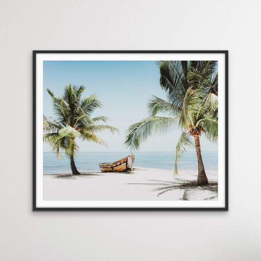 Tropical Shore - Island Palm Tree Beach Photographic Print, Wall Art, Ozark Home 