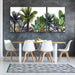 Tropical Skyline - Three Piece Jungle Monstera Palm Garden Stretched Canvas Print, Wall Art, Ozark Home 