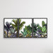 Tropical Skyline - Three Piece Jungle Monstera Palm Garden Stretched Canvas Print, Wall Art, Ozark Home 