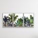 Tropical Skyline - Three Piece Jungle Monstera Palm Garden Stretched Canvas Print, Wall Art, Ozark Home 