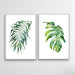 Two Piece Monstera and Coconut Palm Print Set, Wall Art, Ozark Home 