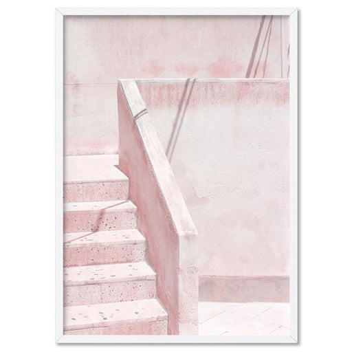 Palm Springs Pastels / Pink Terrazzo Stairs - Art Print, Wall Art, Ozark Home 