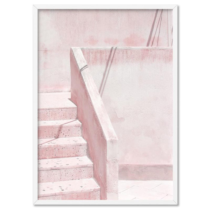 Palm Springs Pastels / Pink Terrazzo Stairs - Art Print, Wall Art, Ozark Home 