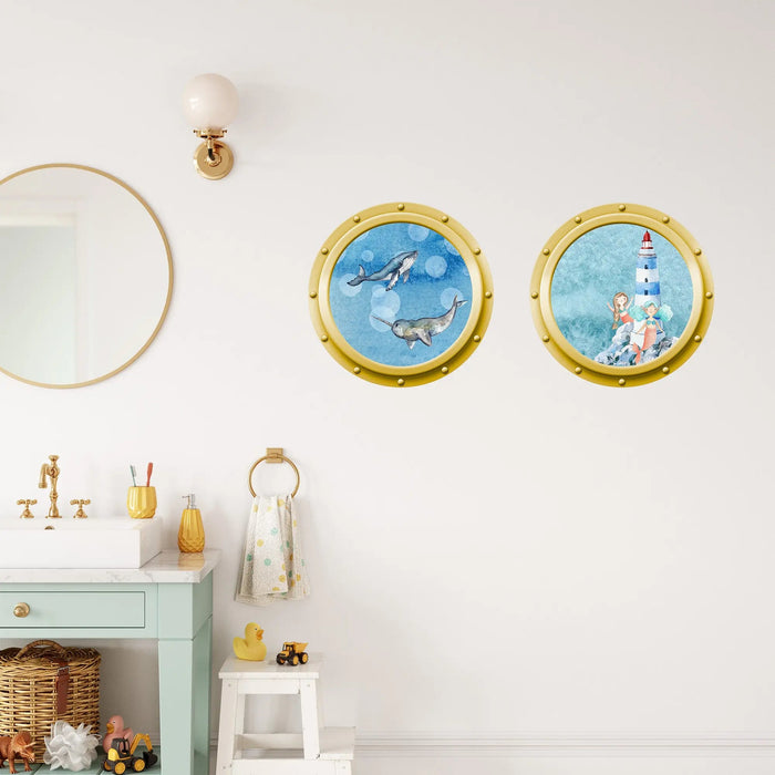 Under The Sea - Round Porthole Illustrations