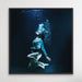 Underwater Love - Blue Original Artwork on Canvas in Frame, Wall Art, Ozark Home 