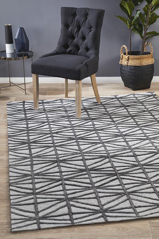 Vada Pewter Winter Prestige Handtufted Contemporary Rug, Rugs, Ozark Home 