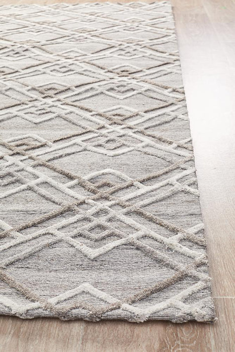 Vada Silver Winter Stream Handtufted Contemporary Rug, Rugs, Ozark Home 