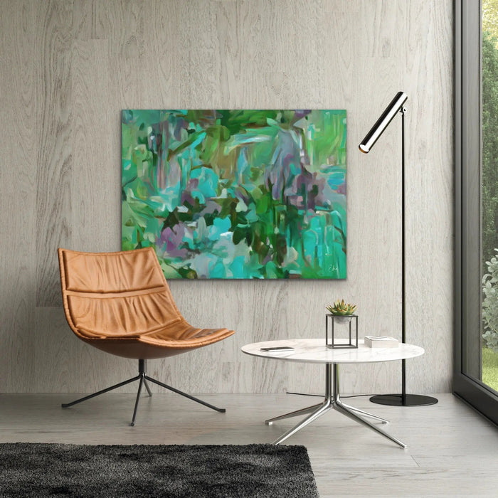 Verdant - Green and Blue Abstract Artwork Canvas Print by Edie Fogarty, Wall Art, Ozark Home 