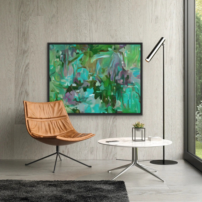 Verdant - Green and Blue Abstract Artwork Canvas Print by Edie Fogarty, Wall Art, Ozark Home 