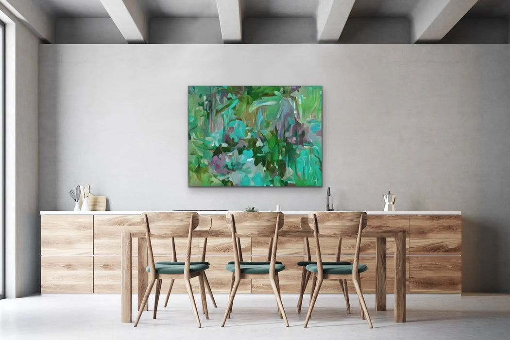 Verdant - Green and Blue Abstract Artwork Canvas Print by Edie Fogarty, Wall Art, Ozark Home 