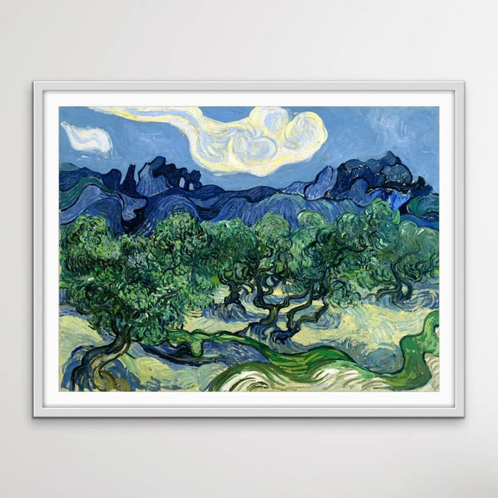 Vincent van Gogh's Olive Trees with the Alpilles in the Background (1889) - Print Of The Artwork