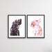 Watercolour Cockatoo Pair  - Two Piece Black and Pink Cockatoo Prints, Wall Art, Ozark Home 