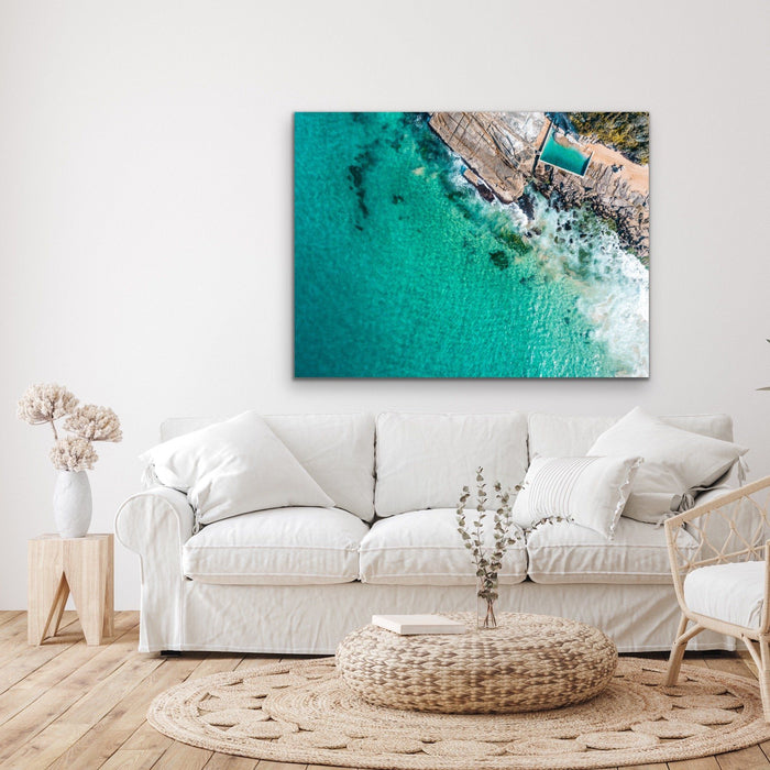 Whale Beach Ocean Pool - Coastal Beach Pool Sydney Photographic Canvas or Art Print