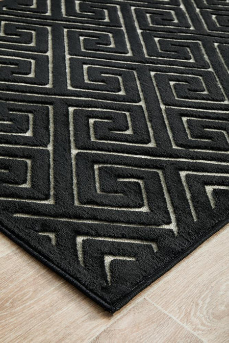 Luxor Black & Gold Art Deco Luxury Runner Rug, Rugs, Ozark Home 