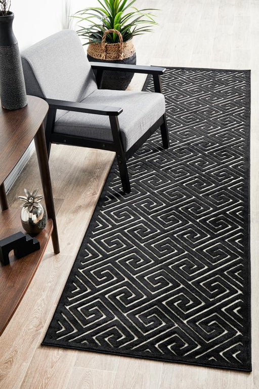 Luxor Black & Gold Art Deco Luxury Runner Rug, Rugs, Ozark Home 