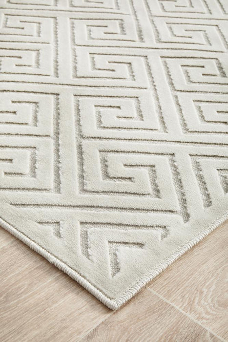 Luxor Natural & White Art Deco Luxury Runner Rug, Rugs, Ozark Home 