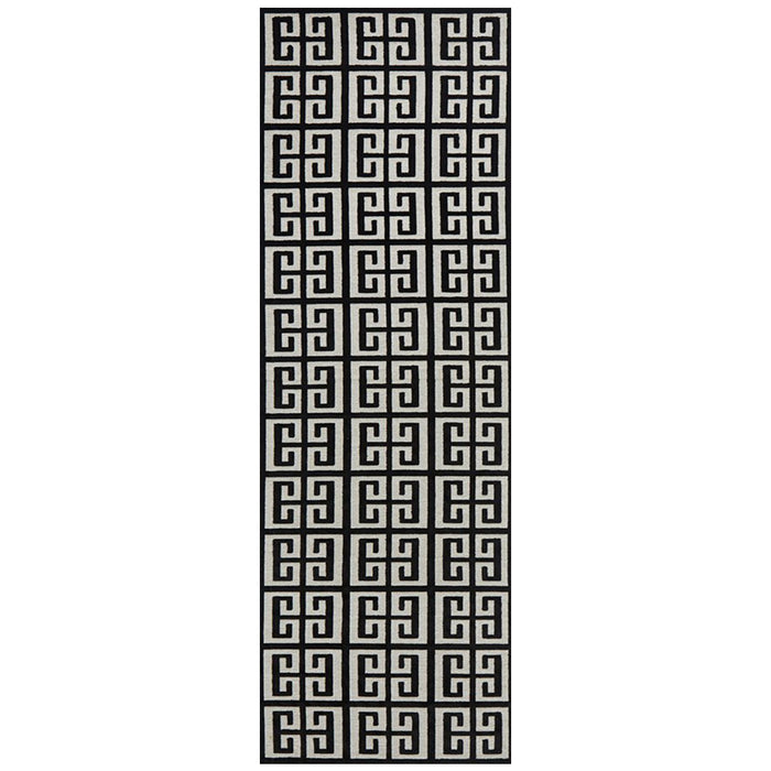 Luxor Black & Gold Art Deco Square Luxury Runner Rug, Rugs, Ozark Home 