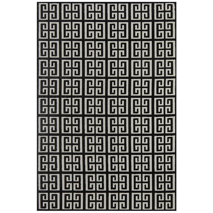 Luxor Black & Gold Art Deco Square Luxury Rug, Rugs, Ozark Home 