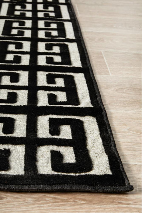 Luxor Black & Gold Art Deco Square Luxury Rug, Rugs, Ozark Home 