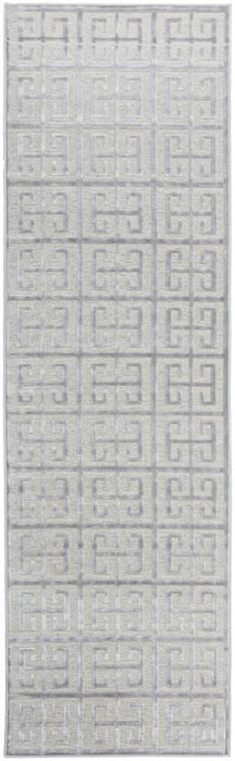 Luxor Silver Art Deco Square Luxury Rug, Rugs, Ozark Home 