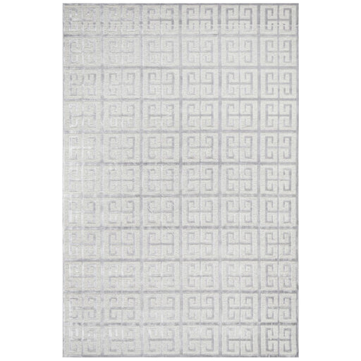 Luxor Silver Art Deco Square Luxury Rug, Rugs, Ozark Home 