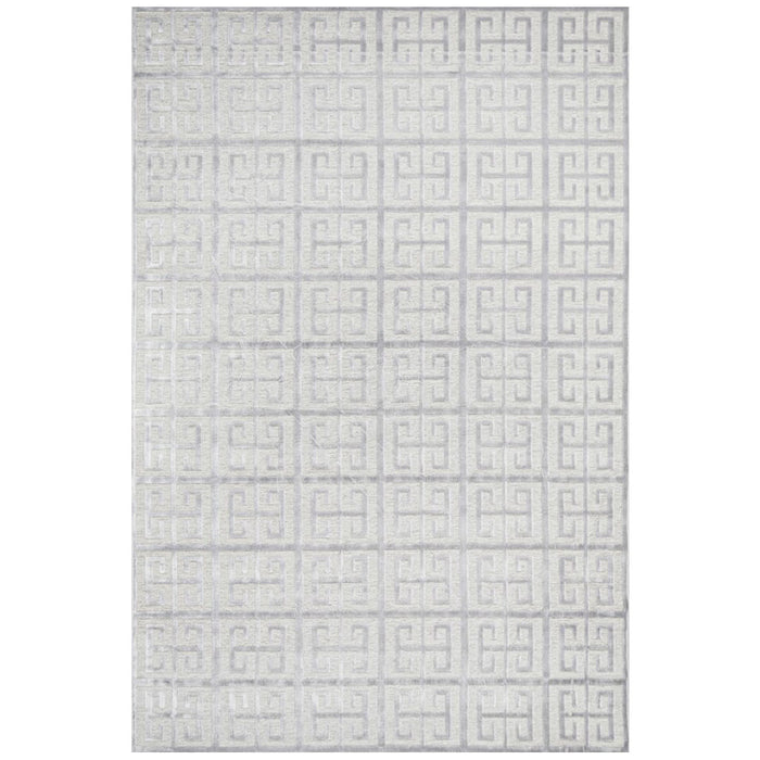 Luxor Silver Art Deco Square Luxury Rug, Rugs, Ozark Home 