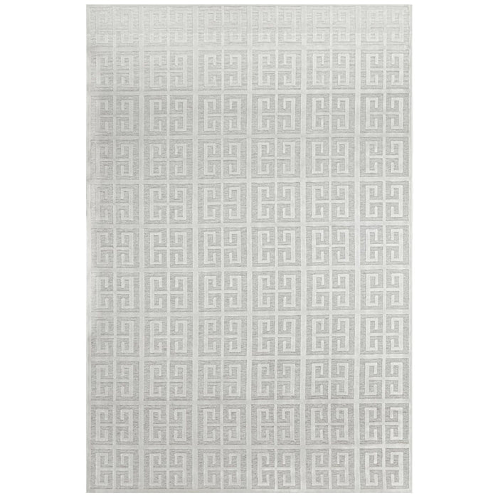 Luxor Natural & White Art Deco Square Luxury Rug, Rugs, Ozark Home 