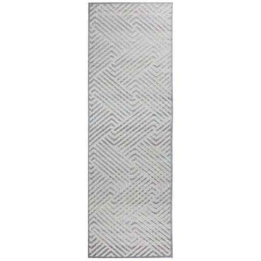 Luxor Silver Art Deco Pattern Luxury Runner Rug, Rugs, Ozark Home 