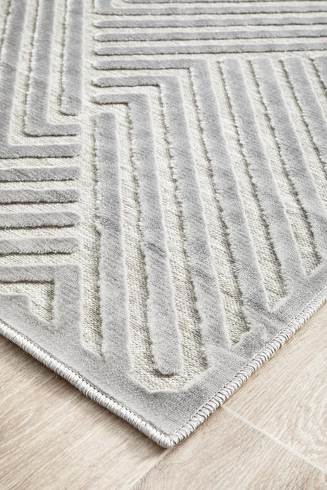 Luxor Silver Art Deco Pattern Luxury Runner Rug, Rugs, Ozark Home 