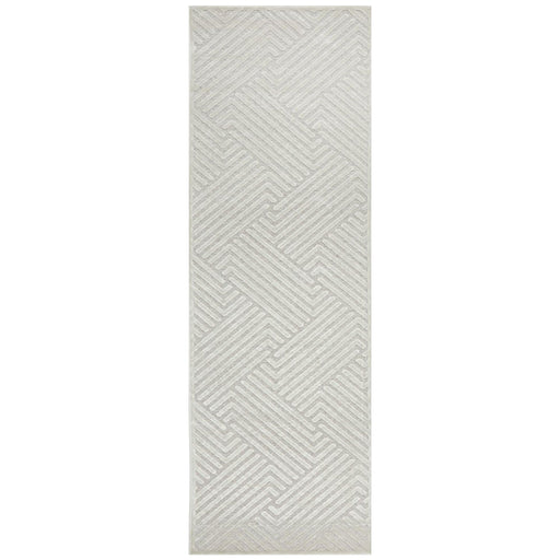 Luxor Natural & White Art Deco Pattern Luxury Runner Rug, Rugs, Ozark Home 