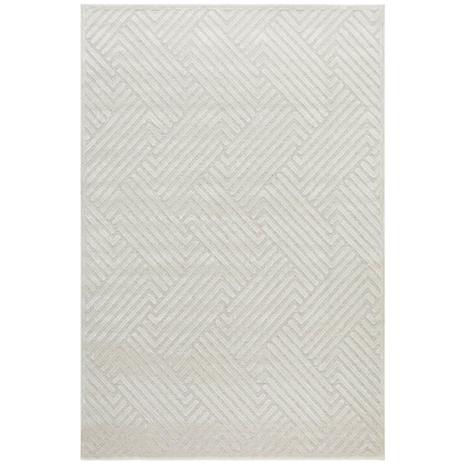 Luxor Natural & White Art Deco Pattern Luxury Rug, Rugs, Ozark Home 