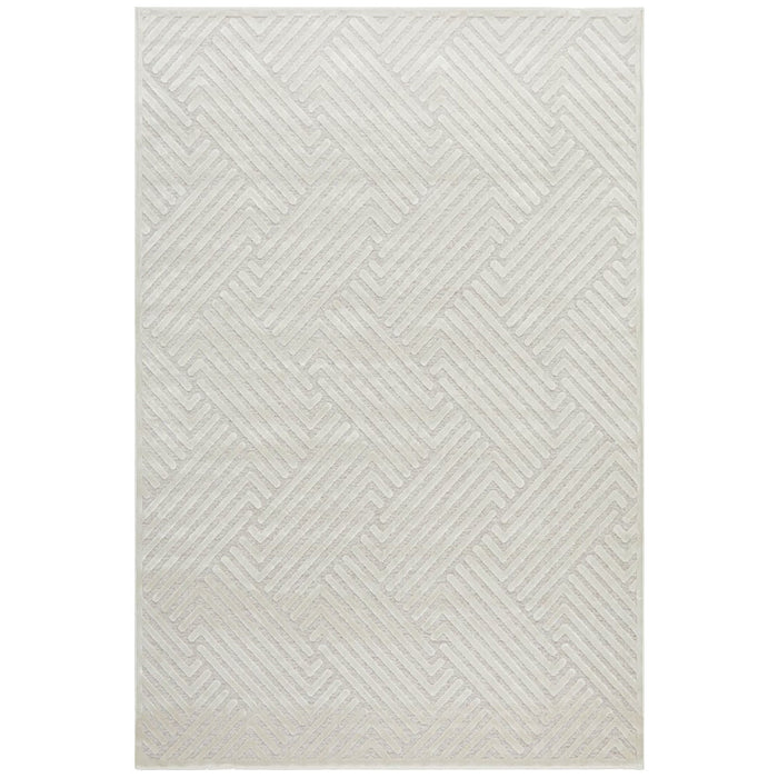 Luxor Natural & White Art Deco Pattern Luxury Rug, Rugs, Ozark Home 