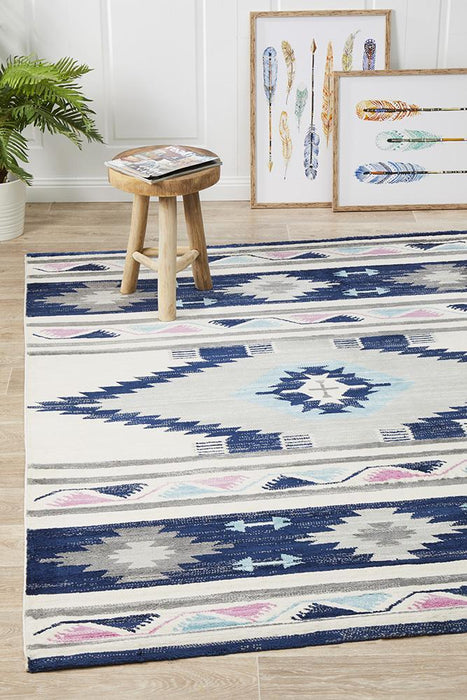 Zile Navy Aztec Inspired Vintage Rug, Rugs, Ozark Home 