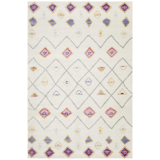 Zile White Diamond Pattern Vintage Rug, Rugs, Ozark Home 