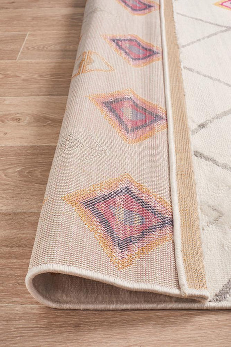 Zile White Diamond Pattern Vintage Rug, Rugs, Ozark Home 