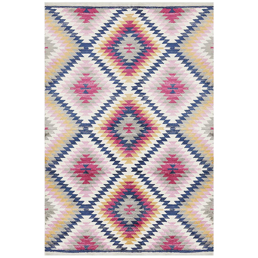 Zile Grey and Multicoloured Static Diamond Vintage Rug, Rugs, Ozark Home 