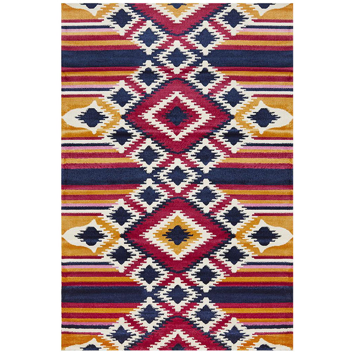 Zile Multicoloured Aztec Inspired Diamond Vintage Rug, Rugs, Ozark Home 