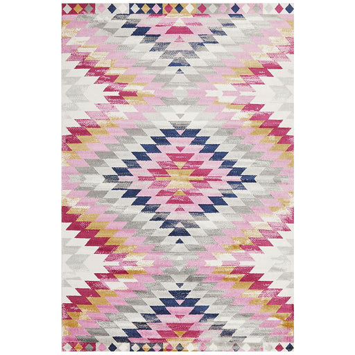 Zile Pink Static Diamond Vintage Rug, Rugs, Ozark Home 