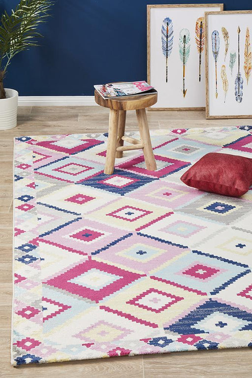 Zile Multicoloured Diamond Patchwork Vintage Rug, Rugs, Ozark Home 