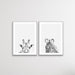 Zebra and Giraffe Sketches - Two Piece Line Drawing Set of Art or Canvas Prints, Wall Art, Ozark Home 