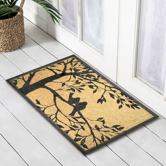 Birds On Tree, Bevelled Coir Doormat, 75x120cm - Ozark Home