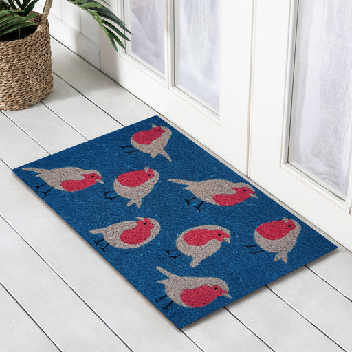 Birds PVC Backed Coir Doormat, 40x60cm, Doormats, Ozark Home 