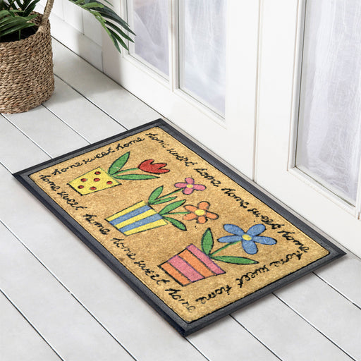 Home Sweet Home Plants, Bevelled Coir Doormat, 40x70cm - Ozark Home