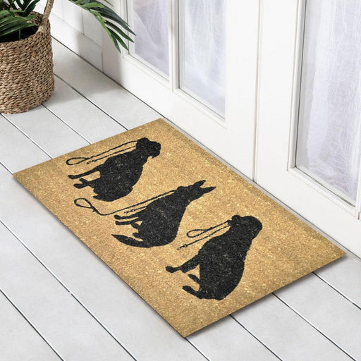 3 Dogs PVC Backed Doormat, 45x75cm - Ozark Home