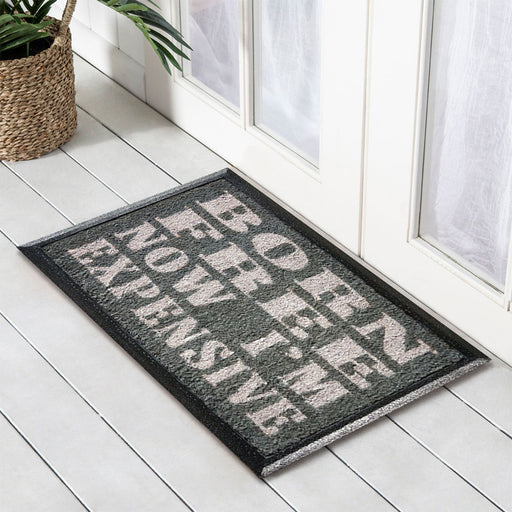 Born Free Now I'm Expensive, Bevelled Coir Doormat, 40x70cm - Ozark Home