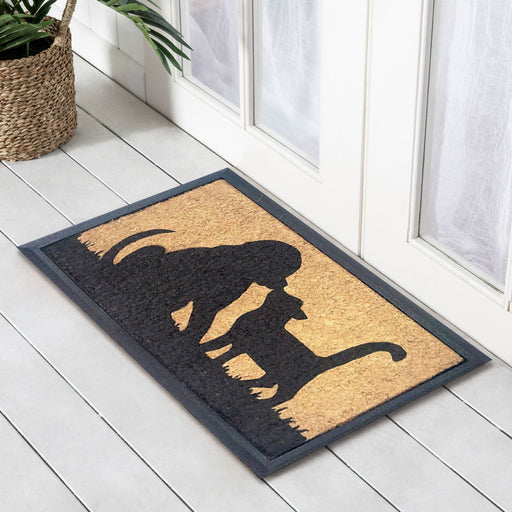 Dog & Cat Kissing, Bevelled Coir Doormat, 40x70cm - Ozark Home