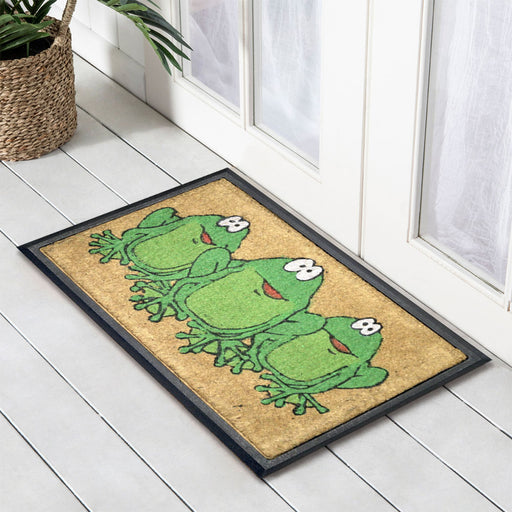 Frogs, Bevelled Coir Doormat, 40x70cm - Ozark Home