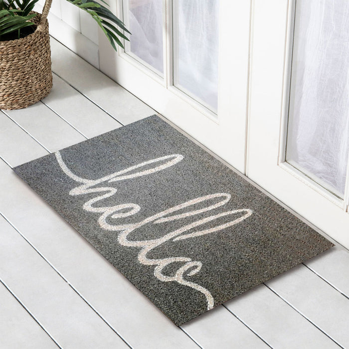 Home Writing White PVC Backed Doormat, 50x80cm - Ozark Home