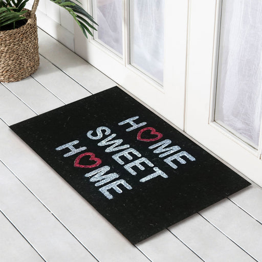 Home Sweet Home PVC Backed Glitter Doormat, 45x75cm - Ozark Home